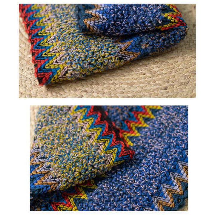 Mantón tibetano de Buddha Stones, capa de punto suave y cálida, bufanda tibetana con borlas de invierno - image 18