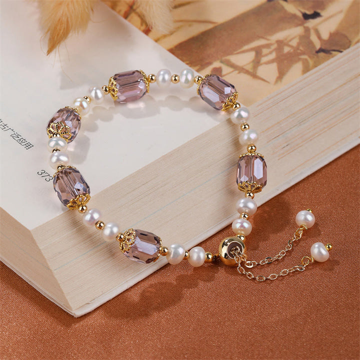 Pulsera de cadena curativa de paz con perlas de amatista natural y Buddha Stones