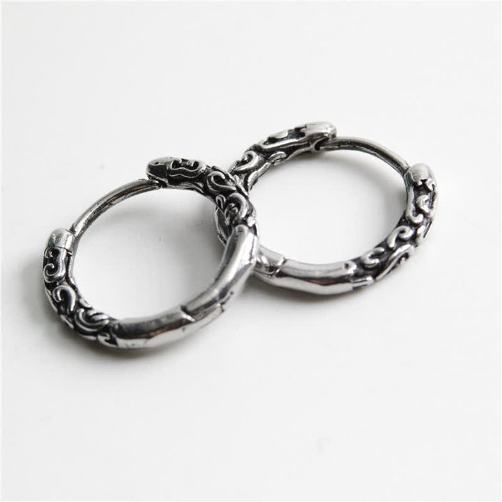 Pendientes de equilibrio de acero titanio con aro celta vikingo de Buddha Stones