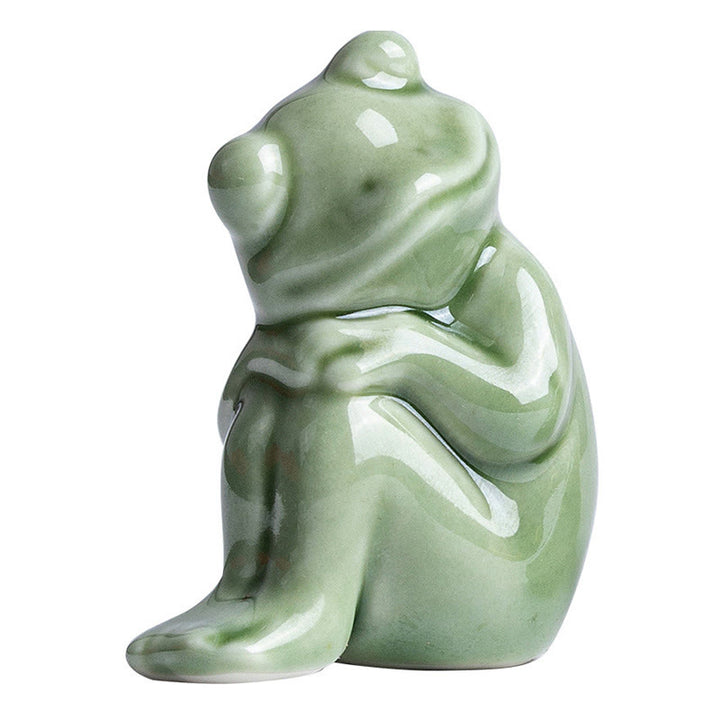 Mini Buddha Stones para meditación, loto pequeño, rana en reposo, cerámica, riqueza, suerte, té para el hogar, figura decorativa para mascotas - image 14