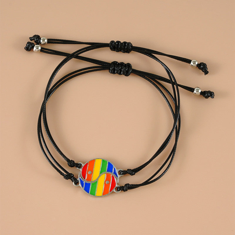 Pulsera de pareja de hematita Yin Yang, 2 piezas, Buddha Stones