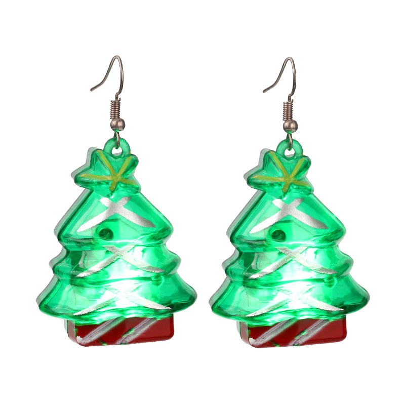 Pendientes luminosos de alce de árbol de Papá Noel de Navidad LED