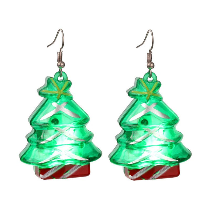 Pendientes luminosos de alce de árbol de Papá Noel de Navidad LED