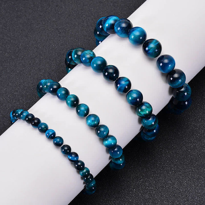 Pulsera de protección de ojos de tigre azul con Buddha Stones