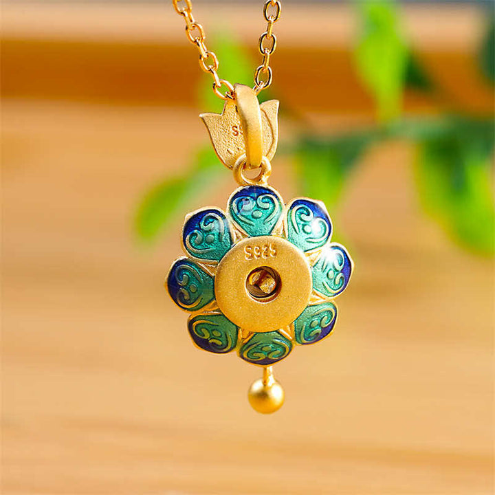 Colgante de plata de ley 925 con rueda de oración de loto del Tíbet y ágata roja - image 4