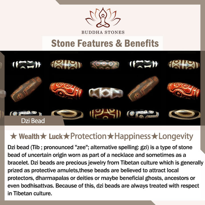 Buddha Stones 108 cuentas Mala madera de ébano cuentas Dzi cobre equilibrio borla pulsera