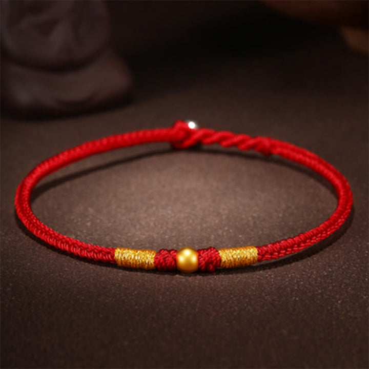 Pulsera de protección trenzada hecha a mano con nudo King Kong de la suerte con cuentas de oro 999 de piedras de Buddha Stones