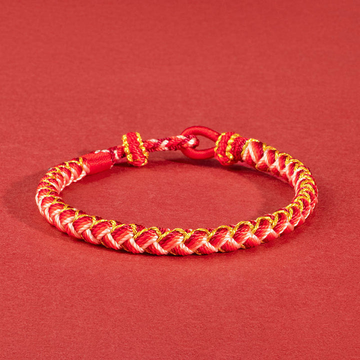 Pulsera de cuerda de protección a escala del año del dragón hecha a mano con Buddha Stones