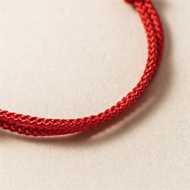 Pulsera de cuerda roja con Buddha Stones de plata de ley 925, Año del Dragón, fuerza de la suerte - image 4