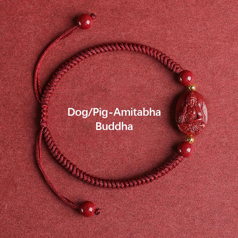 Pulsera de Buddha Stones del zodíaco chino, Buda natal, cinabrio, mantiene alejados a los malos espíritus