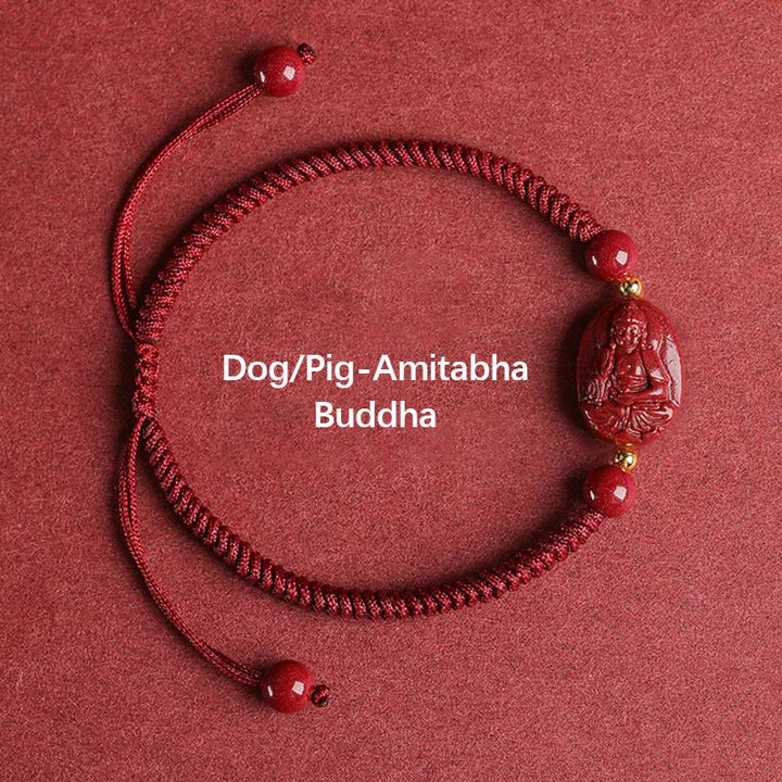 Pulsera de Buddha Stones del zodíaco chino, Buda natal, cinabrio, mantiene alejados a los malos espíritus