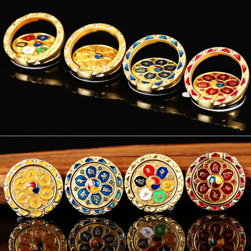 Soporte de anillo para teléfono tibetano Om Mani Padme Hum Peace, decoraciones universales para teléfono - image 29