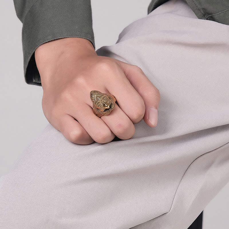 Anillo de acero de titanio con protección de aves Tibet Garuda