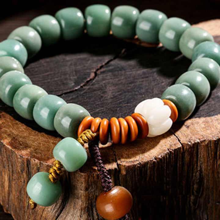 Pulsera de éxito de semillas de Bodhi cian de Buddha Stones