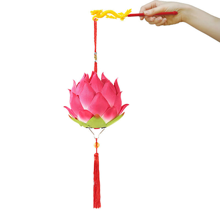 Buddha Stones DIY flor de loto dragón linterna borla lámpara decoración - image 12