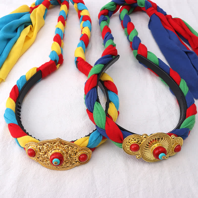 Accesorios para el cabello con cuentas de borlas coloridas tibetanas - image 11