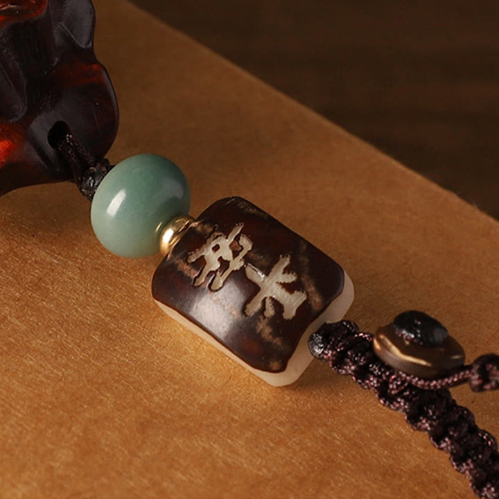 Buddha Stones, hoja pequeña, sándalo rojo, sándalo verde, bolsa de dinero, Om Mani Padme Hum, protección giratoria, decoración colgante - image 3