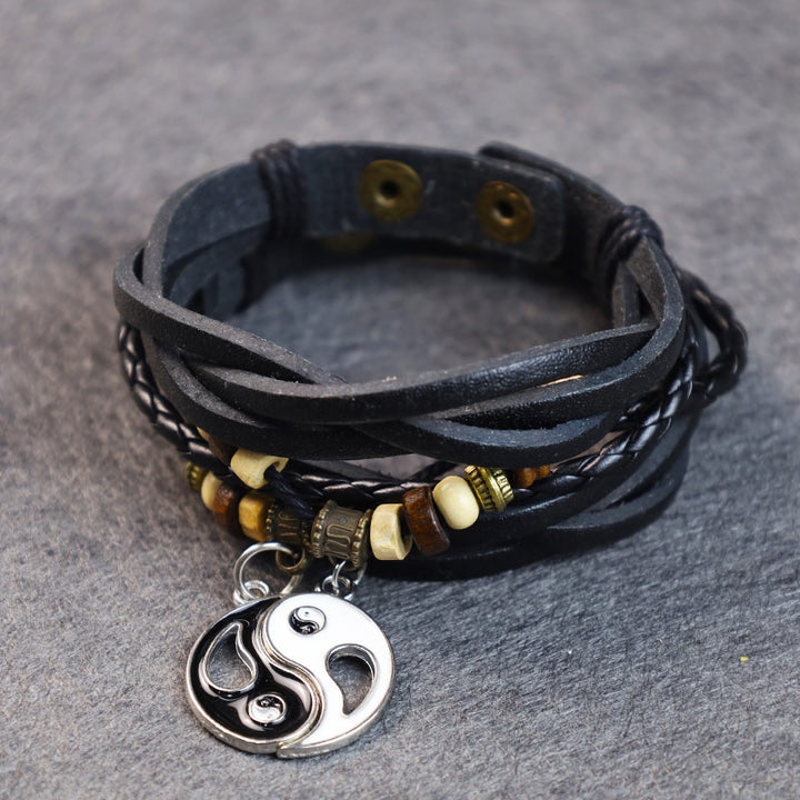 Pulsera de equilibrio de pareja con colgante Yin Yang