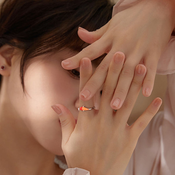 Anillo ajustable de la suerte del equilibrio del cobre del pez Koi de las Buddha Stones