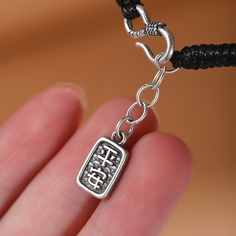 Pulsera de plata de ley 999 con Buddha Stones , hebilla de la paz, moneda de cobre, nubes auspiciosas, pulsera de la fortuna - image 5