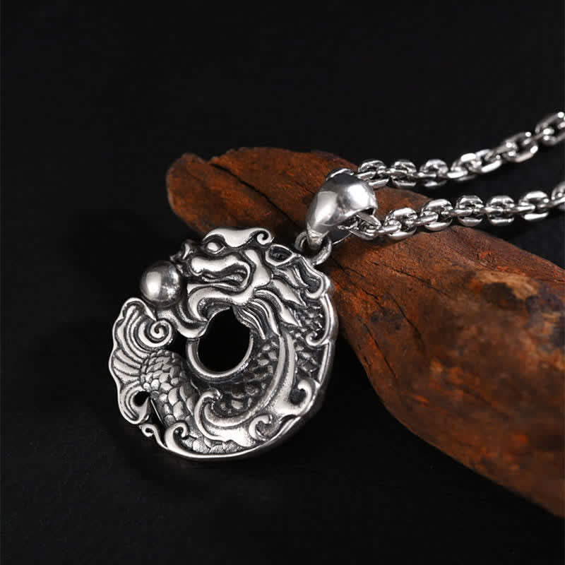 Colgante de collar de riqueza con hebilla de paz y dragón de pez Koi - image 8