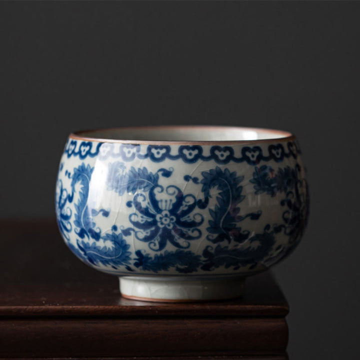 Taza de té de cerámica con Buddha Stones, paisaje de montaña, pabellón de orquídeas de loto, taza de té de Kung Fu