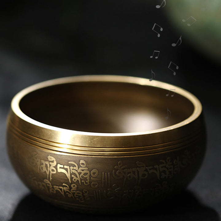 Cuenco con sonido de meditación tibetana con Buddha Stones hecho a mano para curación y atención plena, juego de cuencos para cantar