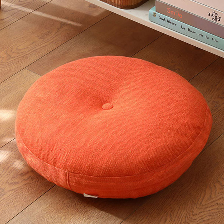 Cojín de asiento de meditación de lino con diseño Simple de loto, decoración para el hogar y la sala de estar - Desmontable - Aprox. 40 cm × 10 cm (puede haber una ligera variación) - Tomate - image 15