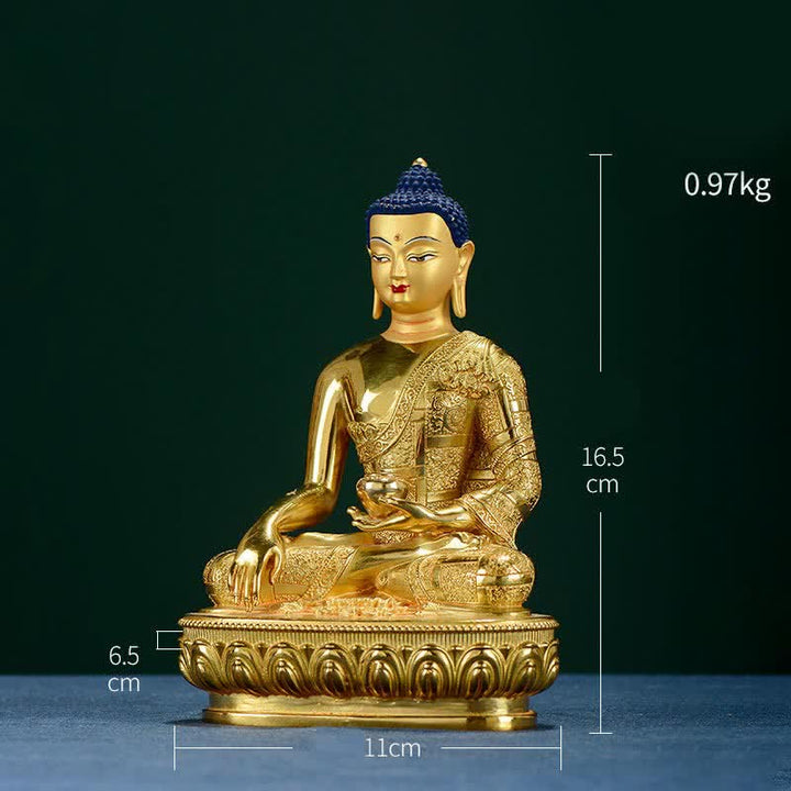 Figura de Buda Shakyamuni, estatua de cobre de iluminación, decoración para el hogar - image 5