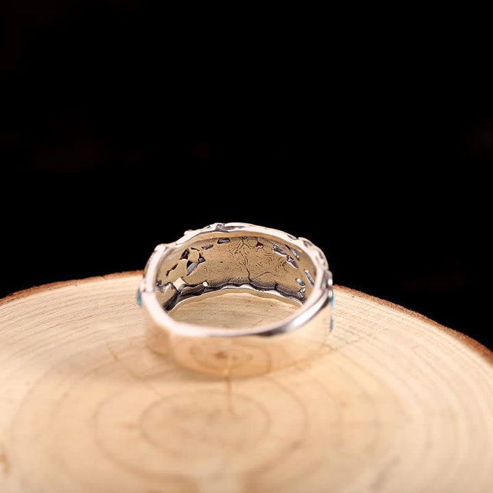 Anillo de iluminación con pez Lotus Koi de plata de ley 925 - image 3