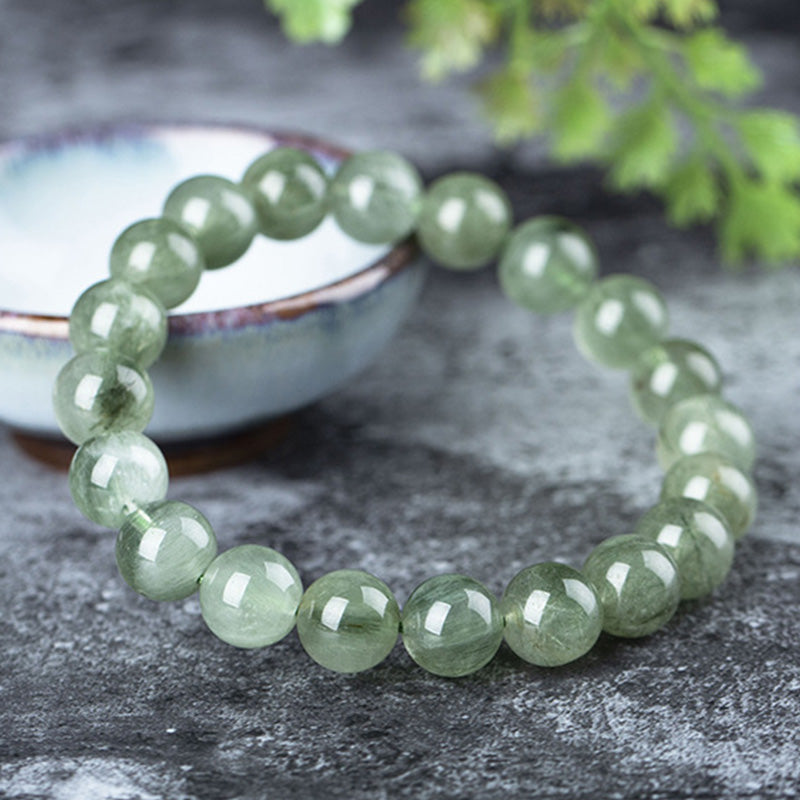 Pulsera de riqueza de bendición de cristal verde natural con Buddha Stones