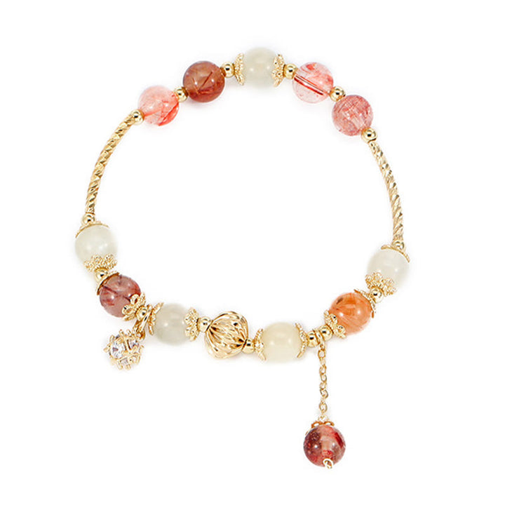 Pulsera de cuentas auspiciosas con circonita y ojo de gato de cuarzo rutilado colorido - image 9