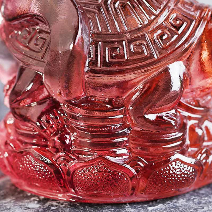 Buddha Stones Feng Shui, cuatro símbolos, dragón azul, pieza de arte de cristal Liuli hecha a mano, decoración para el hogar y la Oficina - image 14