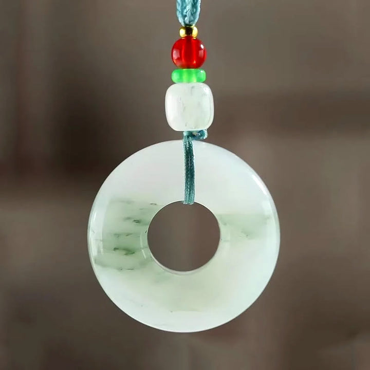 Colgante de collar de prosperidad con hebilla de paz de jade natural con Buddha Stones