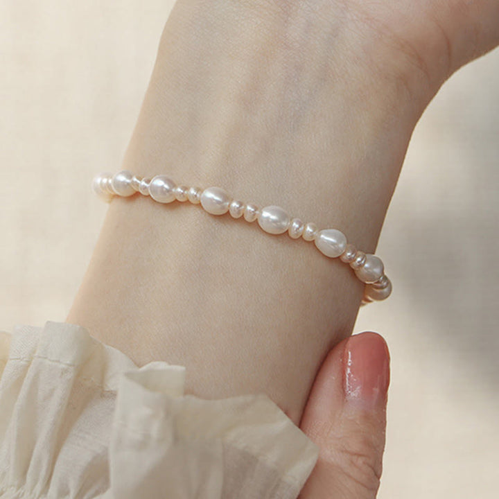 Pulsera de cuentas de sinceridad con perlas de flores naturales