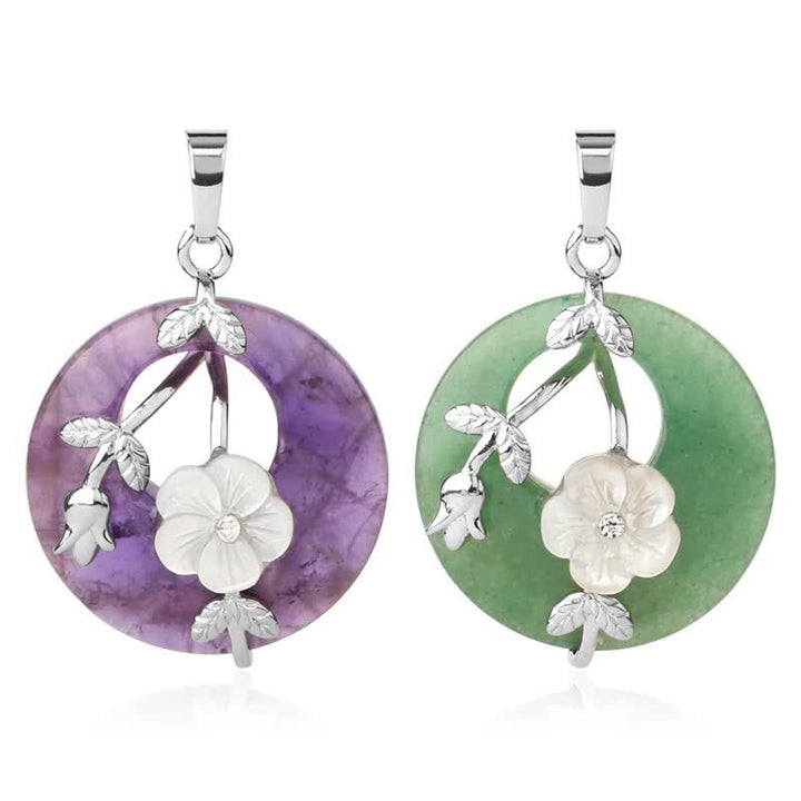 Buddha Stones, varios cristales, amatista, Aventurina verde, flor, colgante curativo
