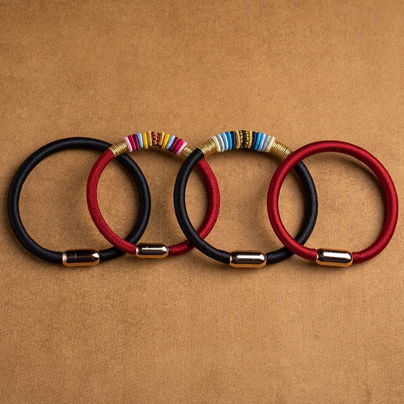 Pulsera trenzada con hebilla magnética hecha a mano con nudo King Kong tibetano de Buddha Stones