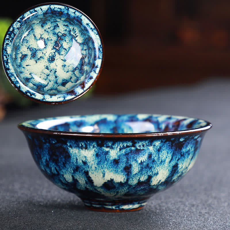 Tazas de té de cerámica coloridas con Buddha Stones para el hogar y la oficina