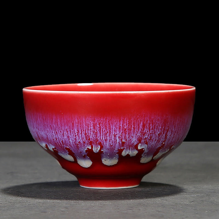 Taza de té de cerámica con cambio de horno de esmalte Jianzhan chino , Buddha Stones, taza de té Tenmoku Kung Fu