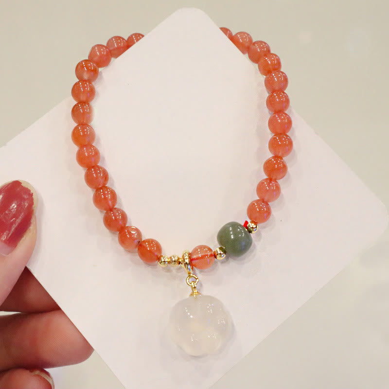 Pulsera de confianza con Buddha Stones, ágata roja, calcedonia, pata de gato, jade - image 4