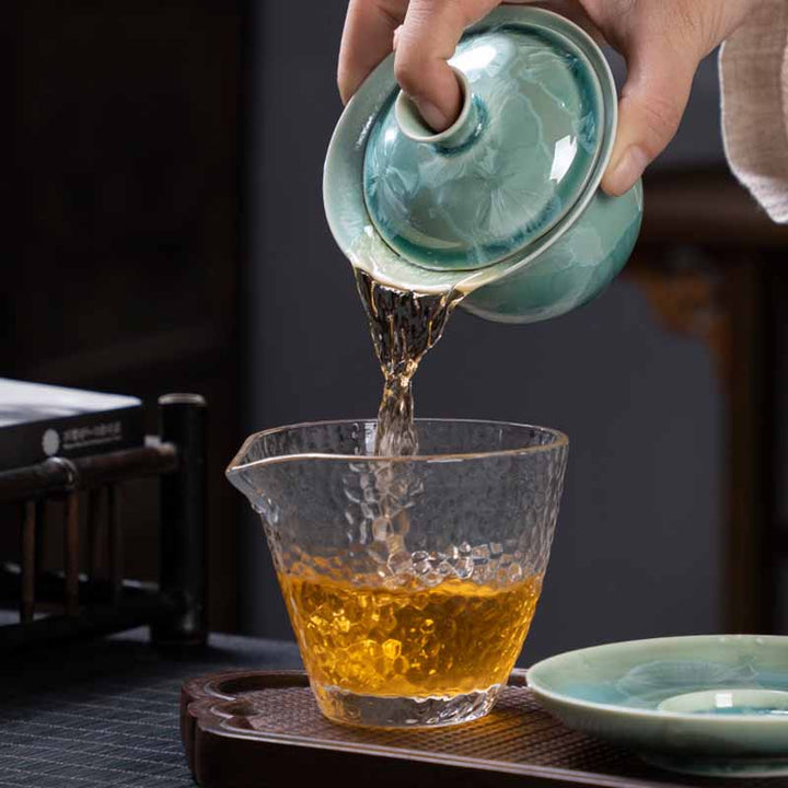 Taza de té de cerámica esmaltada tradicional Gaiwan Sancai con Buddha Stones , taza de té y platillo de Kung Fu con tapa, 180ml