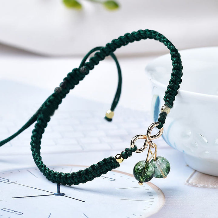 Pulsera positiva con cuentas fantasma, cuarzo fresa Natural, amatista, verde, Buddha Stones