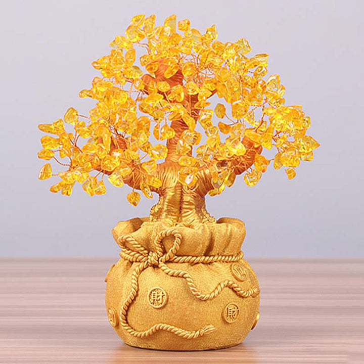 Buddha Stones Adorno de piedras preciosas de árbol de dinero de citrino natural - Feng Shui para la prosperidad - image 9
