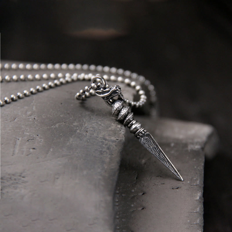 ❗❗❗Una venta flash: colgante de collar de protección Dorje Vajra con diseño del Año del Dragón de plata de ley 925 con Buddha Stones - image 1