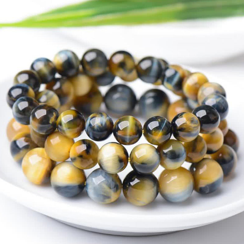 Pulsera de fuerza y valor con protección de ojo de tigre de Buddha Stones