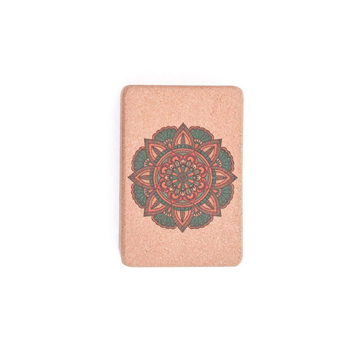 Bloque de corcho de yoga consciente con mandala tibetana de Buddha Stones