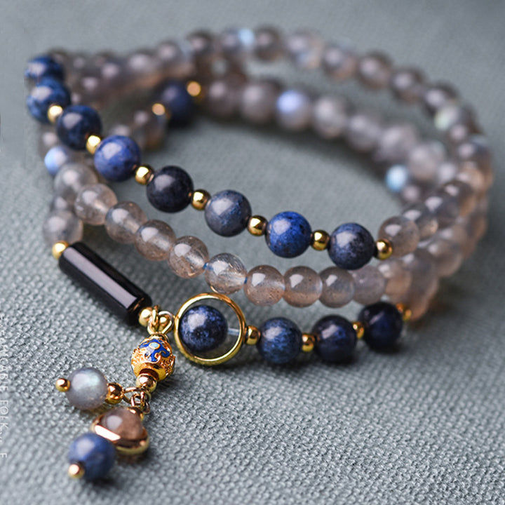 Pulsera Positiva Curativa Calma Lazurita Piedra Lunar