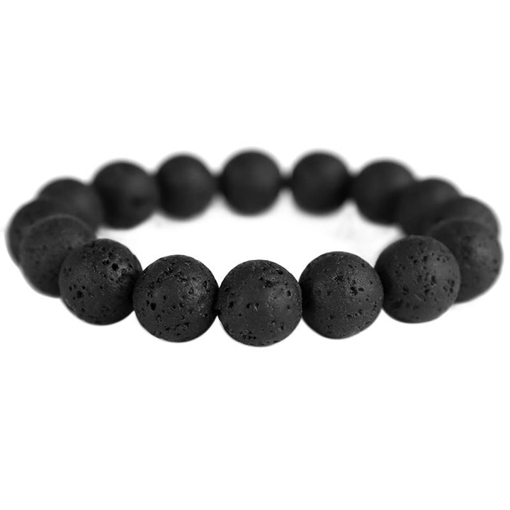 Pulsera curativa con soporte de ojo de tigre, madera de ébano, roca de lava , Buddha Stones