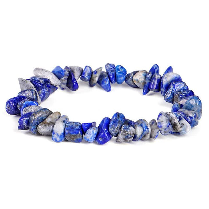 Pulsera positiva curativa con varias piedras de cristal, amatista y lazurita