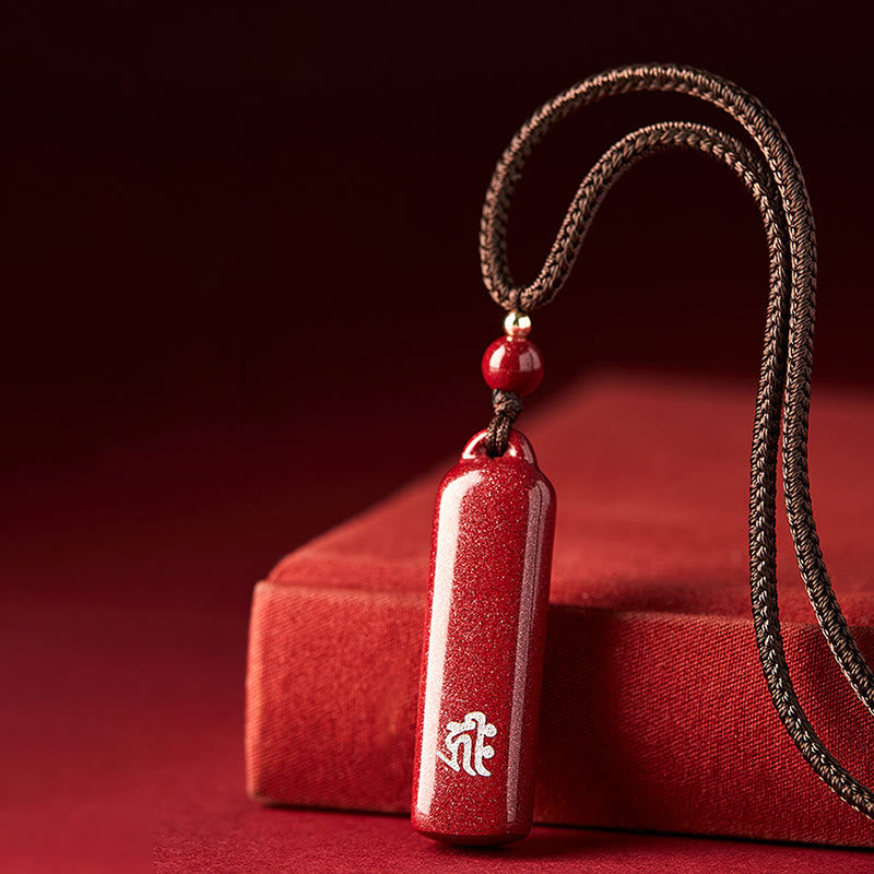 Colgante de collar de cadena de protección con amuleto de cinabrio de Buda natal del zodiaco chino - image 1